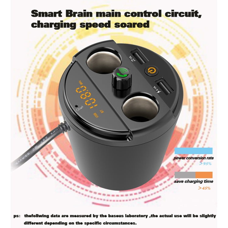 401E Car MP3 Bluetooth Player FM Transmitter with 2 Socket Cigarette Lighter Splitter 2 x USB Charger