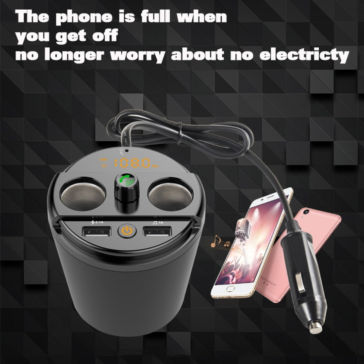401E Car MP3 Bluetooth Player FM Transmitter with 2 Socket Cigarette Lighter Splitter 2 x USB Charger