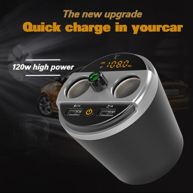 401E Car MP3 Bluetooth Player FM Transmitter with 2 Socket Cigarette Lighter Splitter 2 x USB Charger