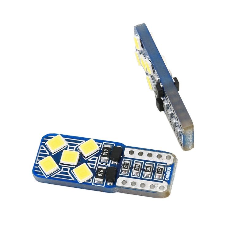 2 PCS T10 / W5W / 168 DC12V 1.8W 6000K 130LM 10LEDs SMD-2835 Car Reading Lamp Clearance Light, with Decoder