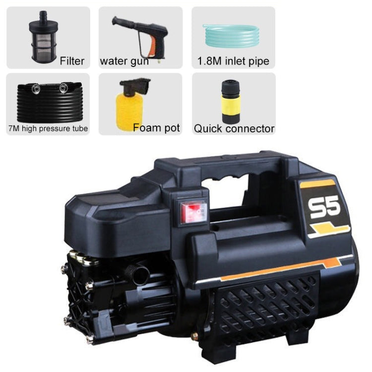 Car / Home 220V Multi-functional Automatic Water Power Washer High Pressure Spray Gun, Standard Version + 7m High Pressure Pipe