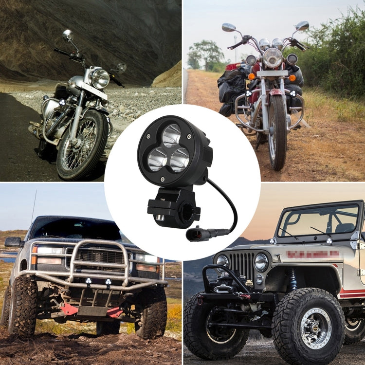 2 PCS 4 inch 25W 6000K 3000LM DC12-30V Motorcycles / Car / Ship  LED Spotlight A Column Lights, 3LEDs