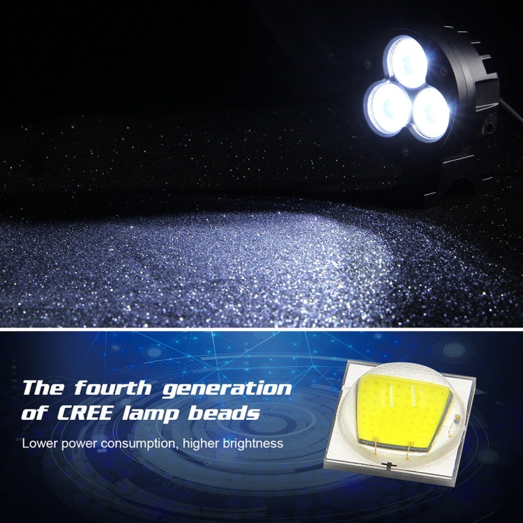 2 PCS 4 inch 25W 6000K 3000LM DC12-30V Motorcycles / Car / Ship  LED Spotlight A Column Lights, 3LEDs