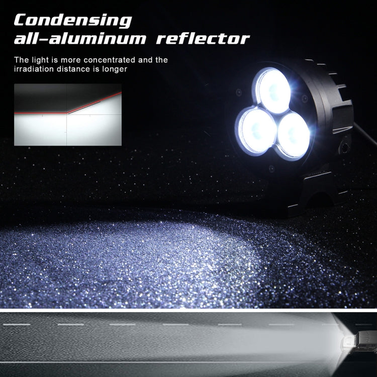 2 PCS 4 inch 25W 6000K 3000LM DC12-30V Motorcycles / Car / Ship  LED Spotlight A Column Lights, 3LEDs