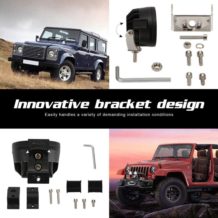 2 PCS 4 inch 25W 6000K 3000LM DC12-30V Motorcycles / Car / Ship  LED Spotlight A Column Lights, 3LEDs