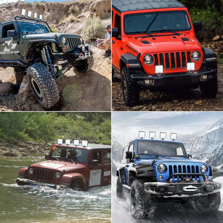 2 PCS 4 inch Square 3-line X-shape DC10-30V / 15W / 6000K / 3000K / 1050LM Car Headlights Projector Lens Work Light