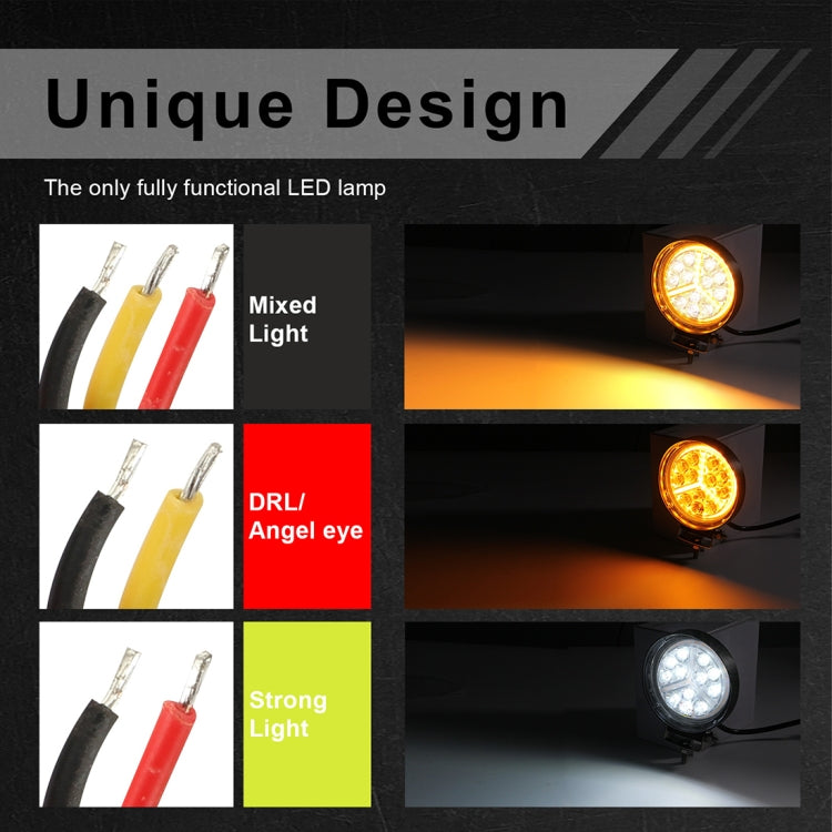 2 PCS 4 inch Round 3-line Herringbone DC10-30V / 15W / 6000K / 3000K / 1050LM Car Headlights Projector Lens Work Light