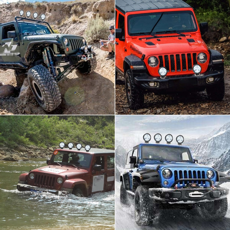 2 PCS 4 inch Round 3-line Herringbone DC10-30V / 15W / 6000K / 3000K / 1050LM Car Headlights Projector Lens Work Light