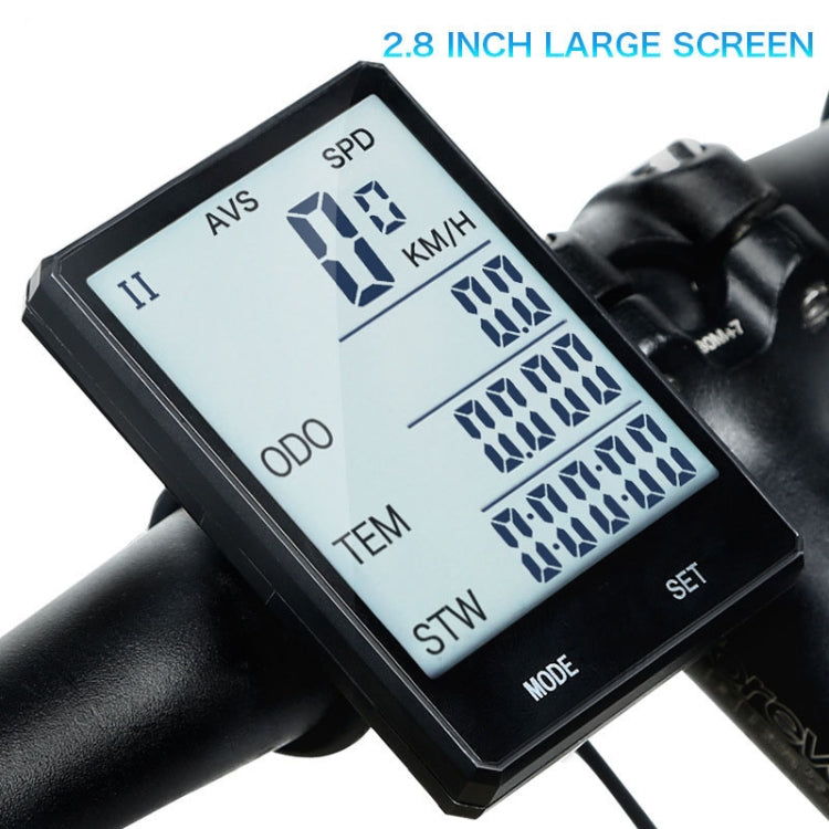 2.8 inch English Wired Waterproof Cycle Computer LCD Odometer Speedometer