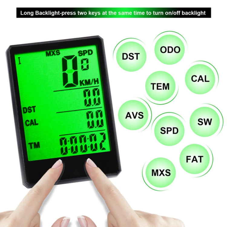2.8 inch English Wired Waterproof Cycle Computer LCD Odometer Speedometer