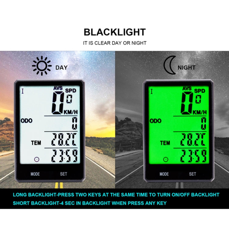 2.8 inch English Wired Waterproof Cycle Computer LCD Odometer Speedometer