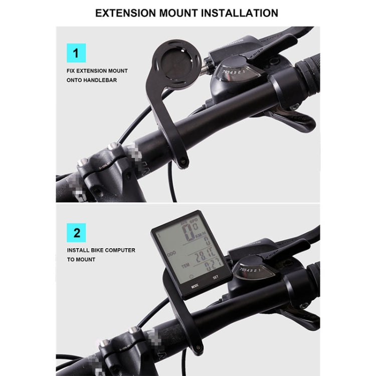 2.8 inch English Wired Waterproof Cycle Computer LCD Odometer Speedometer with Extension Holder