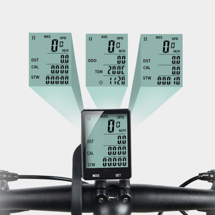 2.8 inch English Wired Waterproof Cycle Computer LCD Odometer Speedometer with Extension Holder