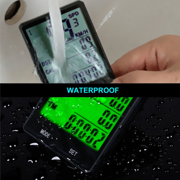 2.8 inch English Wired Waterproof Cycle Computer LCD Odometer Speedometer with Extension Holder