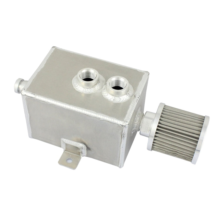 Universal Racing Aluminum Alloy Oil Catch Can with Air Filter Breather Tank, Capacity: 2L