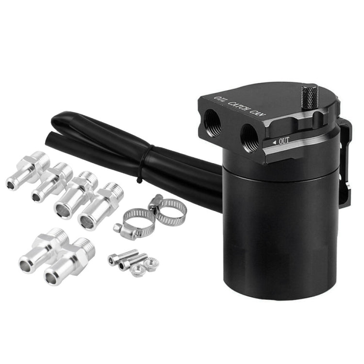Universal Racing Aluminum Alloy Oil Catch Can Oil Tank Breather Tank, Capacity: 300ML