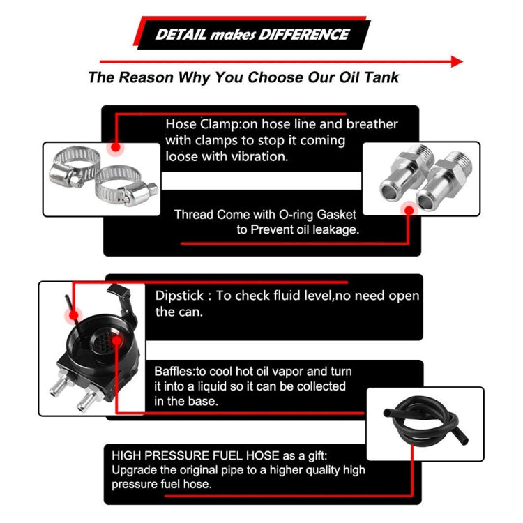 Universal Racing Aluminum Alloy Oil Catch Can Oil Tank Breather Tank, Capacity: 300ML