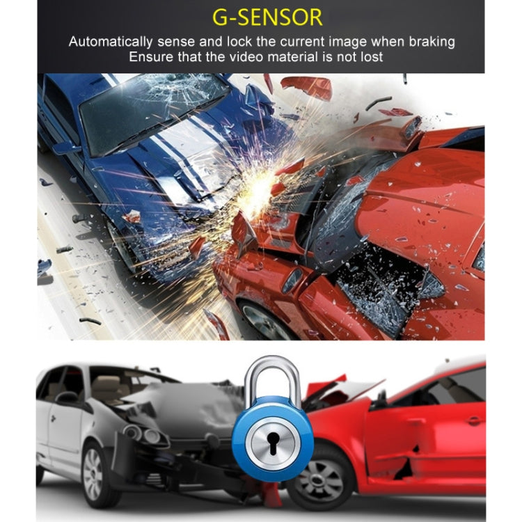 R310 2.7 inch Dual Lens Wide Angle Night Vision HD 720P Video Car DVR, Support TF Card (32GB Max) / Motion Detection / G-Sensor