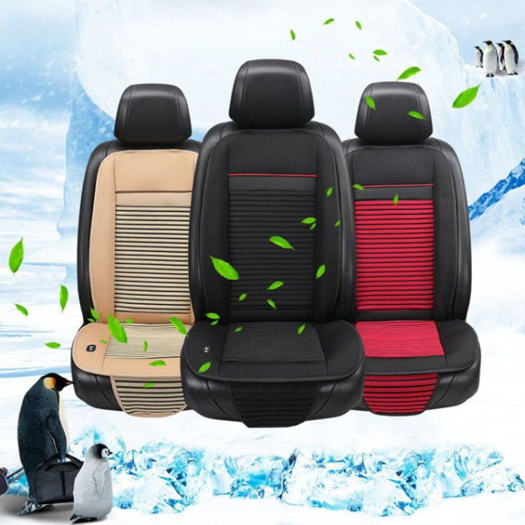 Car 12V Cushion Summer Ventilation USB Refrigeration Blowing Breathable Ice Silk Seat Cover