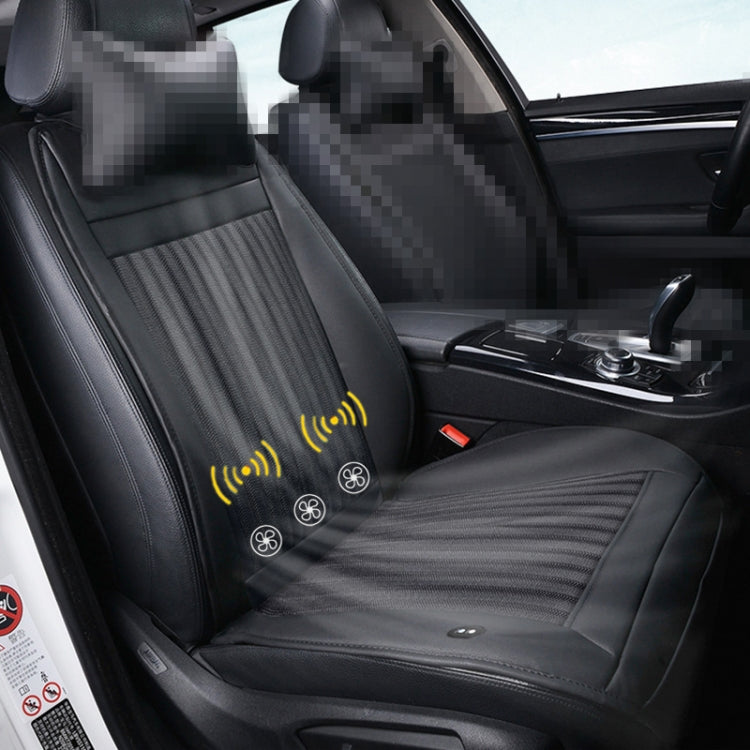 Car 12V Cushion Summer USB Breathable Ice Silk Seat Cover, Three Fans + Ventilation and Refrigeration+ Massage