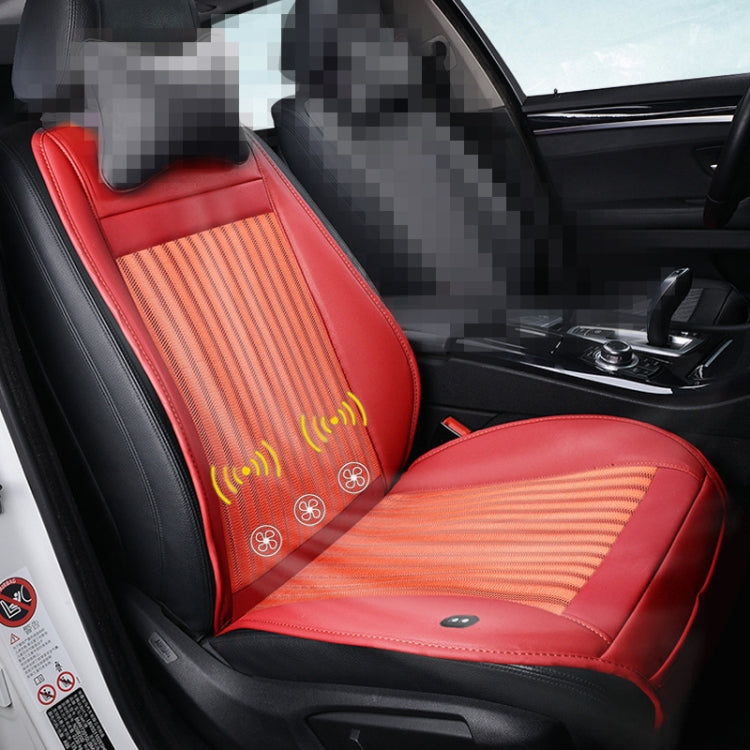 Car 12V Cushion Summer USB Breathable Ice Silk Seat Cover, Three Fans + Ventilation and Refrigeration+ Massage