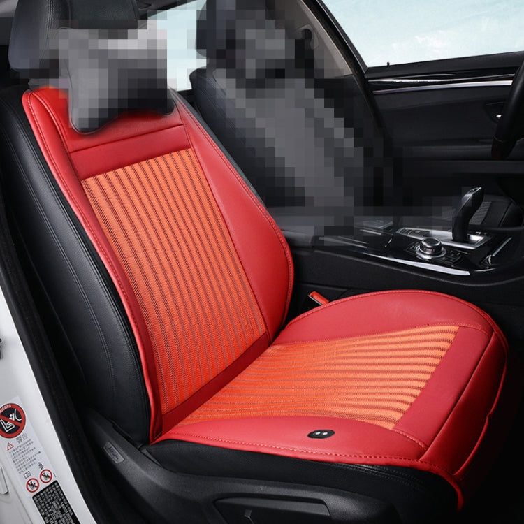 Car 12V Cushion Summer USB Breathable Ice Silk Seat Cover, Three Fans + Ventilation and Refrigeration+ Massage
