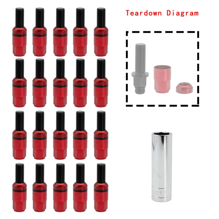 XH-AN005 Car Universal Modified Wheel M12 Reinforced Bolt 7075-T6 Forged Aluminum Alloy Reinforced Screw