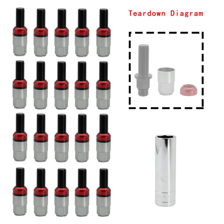 XH-AN005 Car Universal Modified Wheel M12 Reinforced Bolt 7075-T6 Forged Aluminum Alloy Reinforced Screw