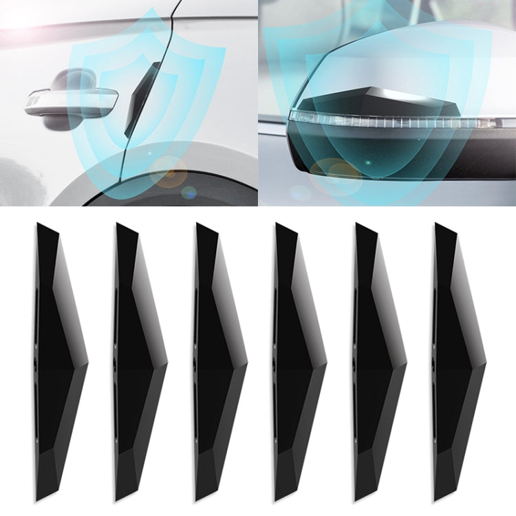 6 PCS Universal Car Screaming Bumper Door + Rearview Mirror Anti-collision Strip Protection Guards Plastic Trims Stickers