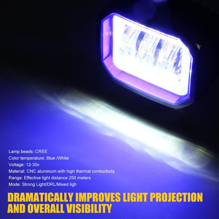 2 PCS Car 4 inch Square Spotlight Work Light with Angel Eyes