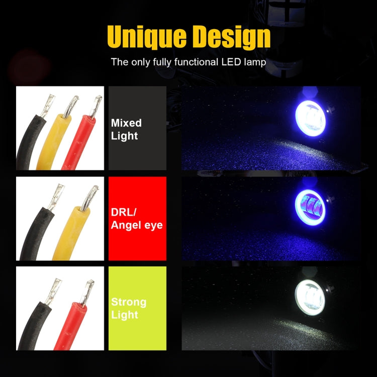 2 PCS Car 4 inch Round Spotlight Work Light with Angel Eyes