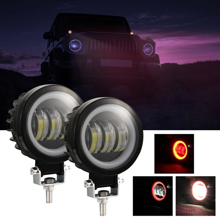 2 PCS Car 4 inch Round Spotlight Work Light with Angel Eyes
