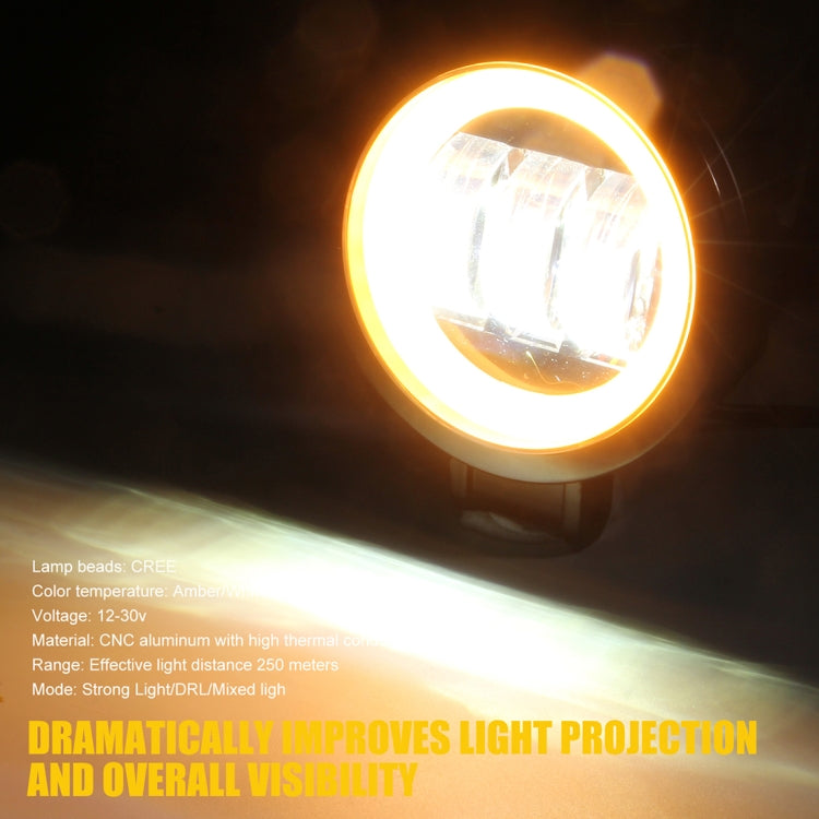 2 PCS Car 4 inch Round Spotlight Work Light with Angel Eyes