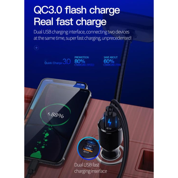 1.77 Color Screen Car MP3 Bluetooth Player FM Transmitter QC3.0 Fast Charger