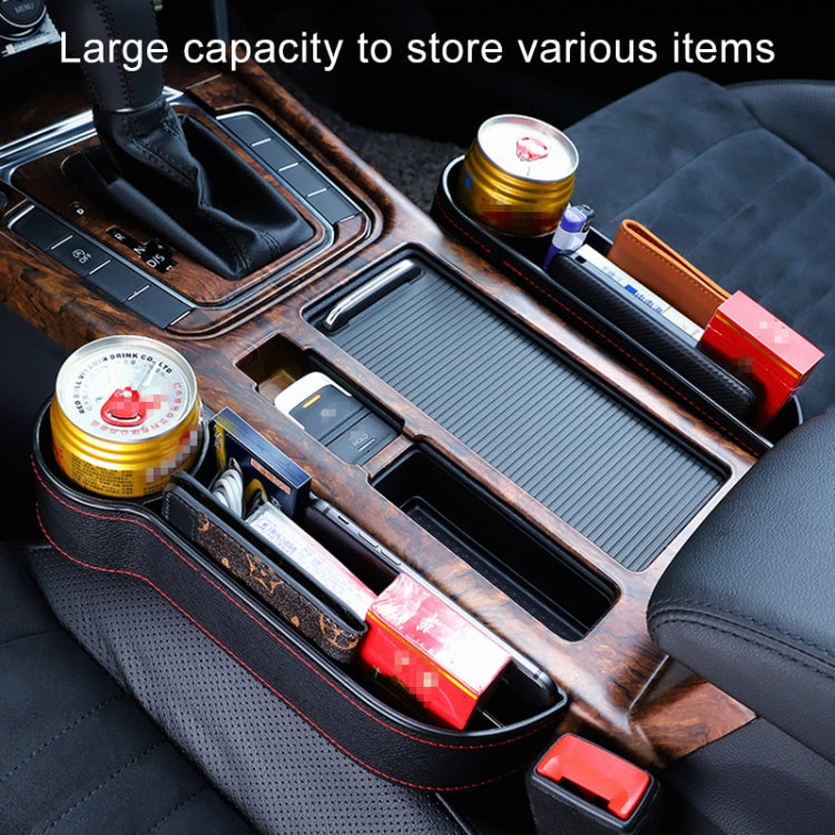 2 PCS Car Multi-functional Console Box Cup Holder Seat Gap Side Storage Box