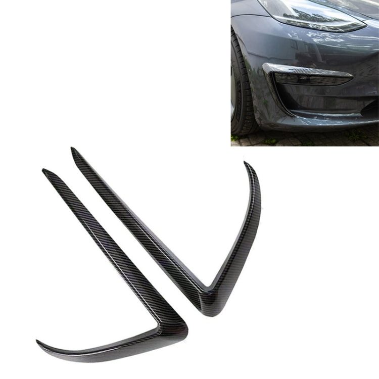 2 PCS Car Lamp Eyebrow Decorative Sticker Fog Lamp Frame for Tesla Model 3