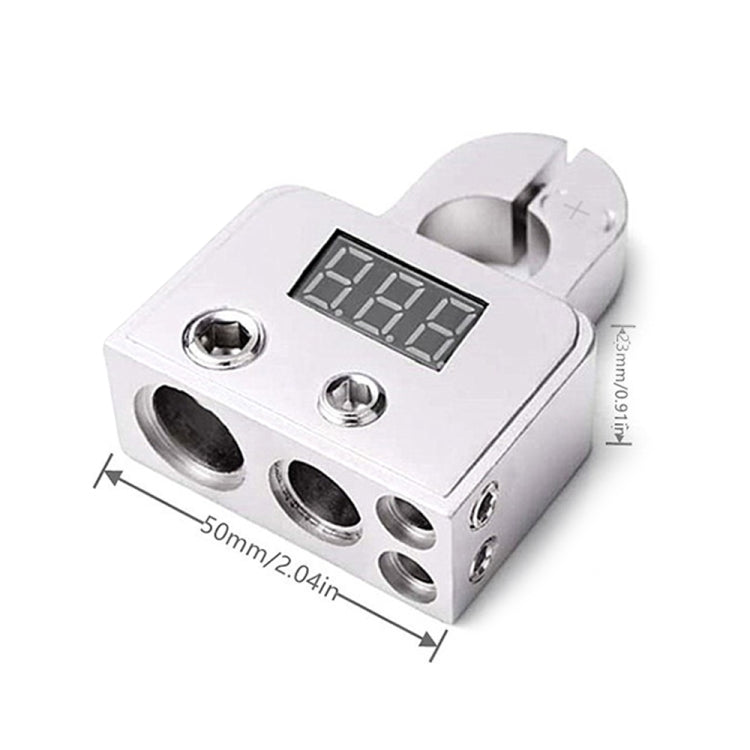 Car Audio Modified Battery Connector Positive Battery Terminal Connector with Voltmeter