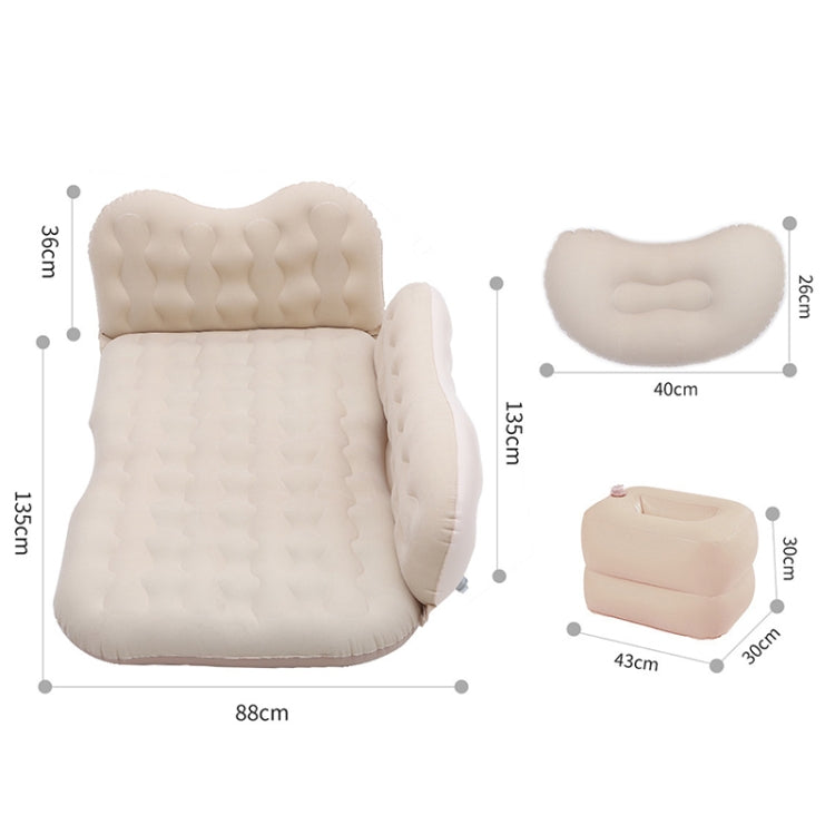 Universal Car Travel Inflatable Mattress Air Bed Camping Back Seat Couch with Head Protector + Wide Side Baffle
