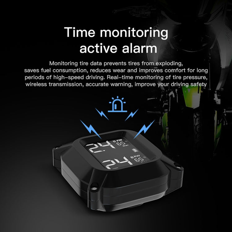Universal Motorcycle Wireless High Precision TPMS Tire Pressure Alarm System External Tire Monitor
