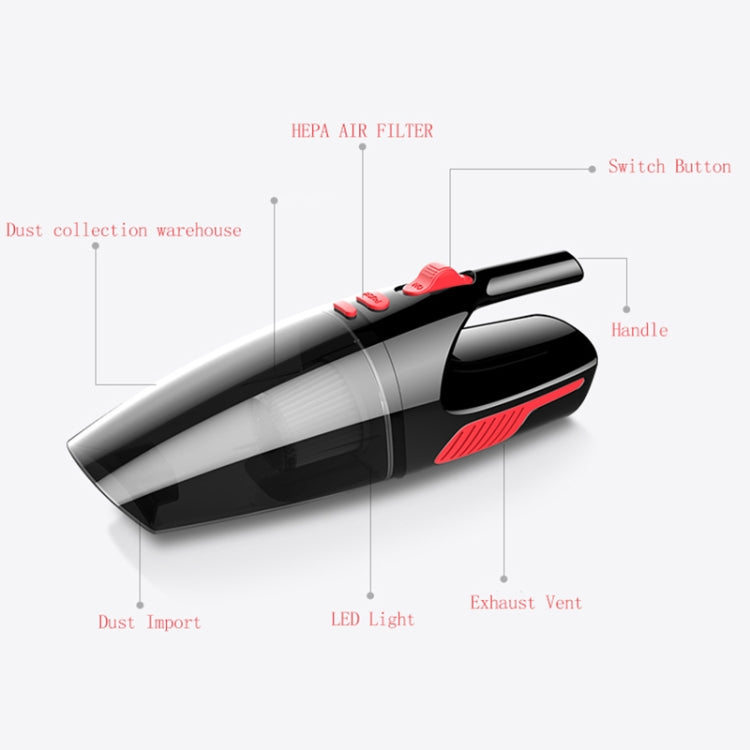 Car / Household Wireless Portable 120W Handheld Powerful Vacuum Cleaner with LED Light EU Plug