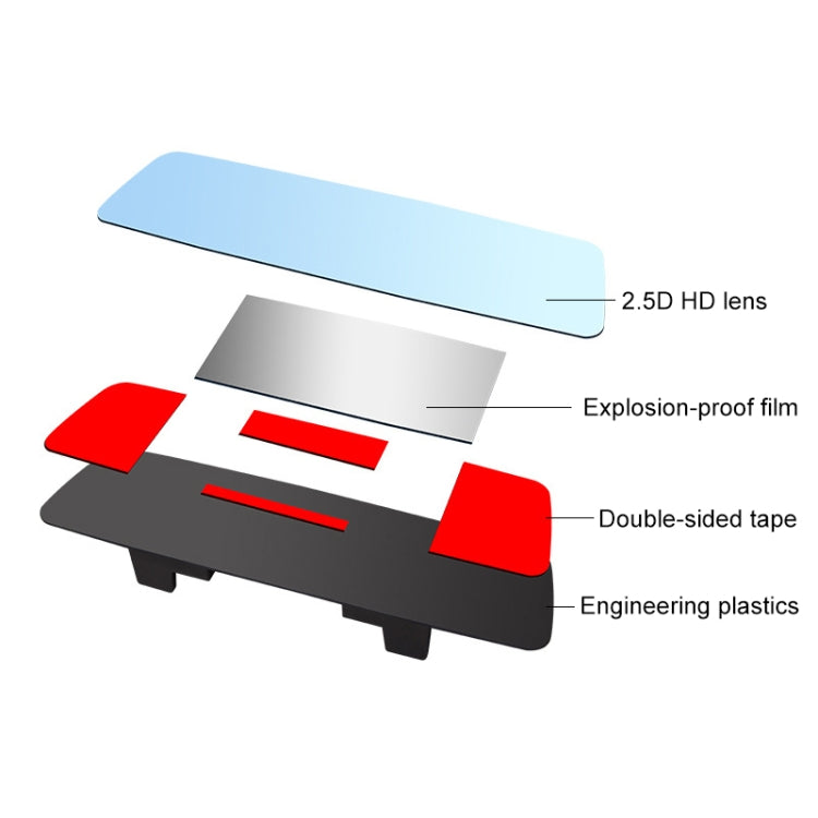 DM-057 Car HD Curved 2.5D Full Screen Interior Rear View Mirror Adjustable Anti-glare Blue Mirror, Size:28x7.2cm