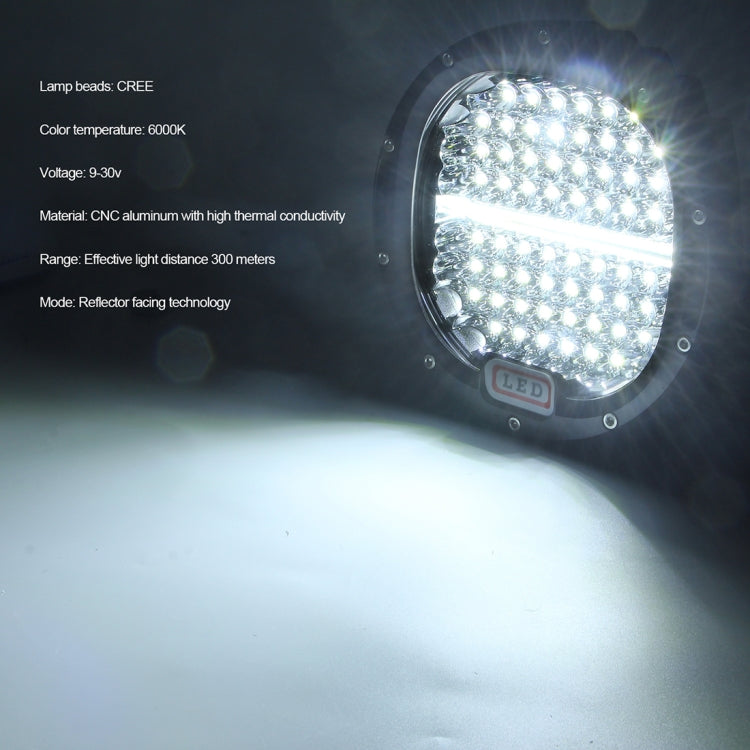 48W 7 inch Car Round Spotlight Work Light Floodlight + Spotlight