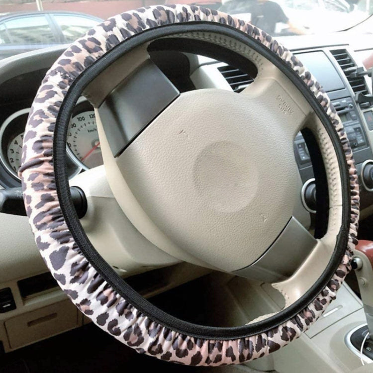 4 in 1 Universal Car Leopard Steering Wheel Cover + Keychain Cover