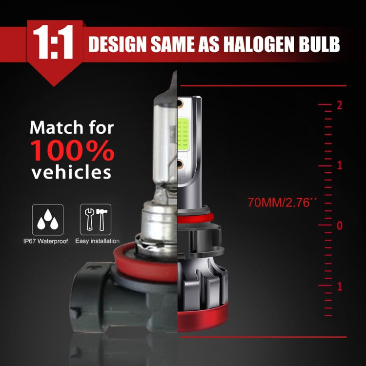 2 PCS EV19 5202 DC9-30V 8W 3000LM IP68 Car Fog Lights (Lime Light)