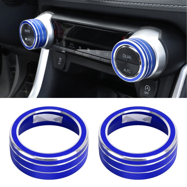 2 PCS Car Aluminum Alloy Air Conditioner Knob Case for Toyota RAV4 / Wildlander