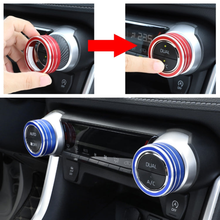 2 PCS Car Aluminum Alloy Air Conditioner Knob Case for Toyota RAV4 / Wildlander