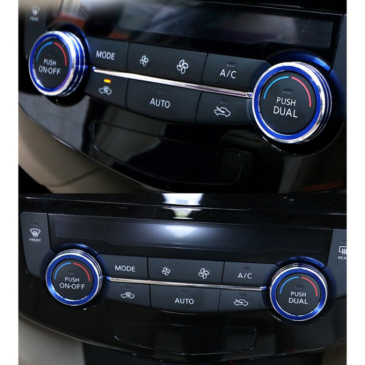 2 PCS Car Metal Air Conditioner Knob Case for Nissan X-TRAIL