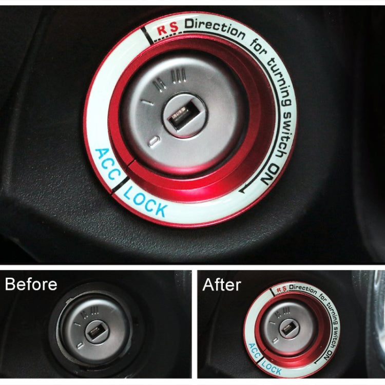 For Ford Fluorescent Aluminum Alloy Ignition Key Ring, Inside Diameter: 3.2cm