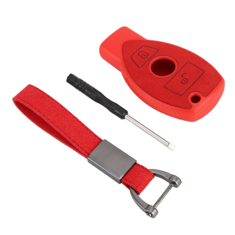 Car Flocking Plastic Key Protective Cover Two Buttons for Mercedes-Benz