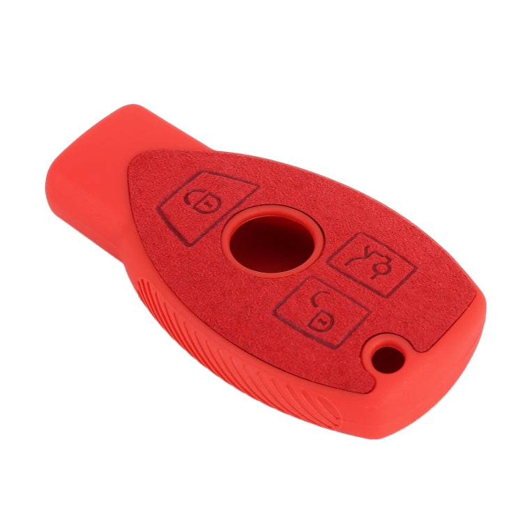Car Flocking Plastic Key Protective Cover Three Buttons for Mercedes-Benz